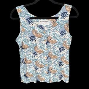 Vintage Manuhealii white tag top sleeveless button front Medium